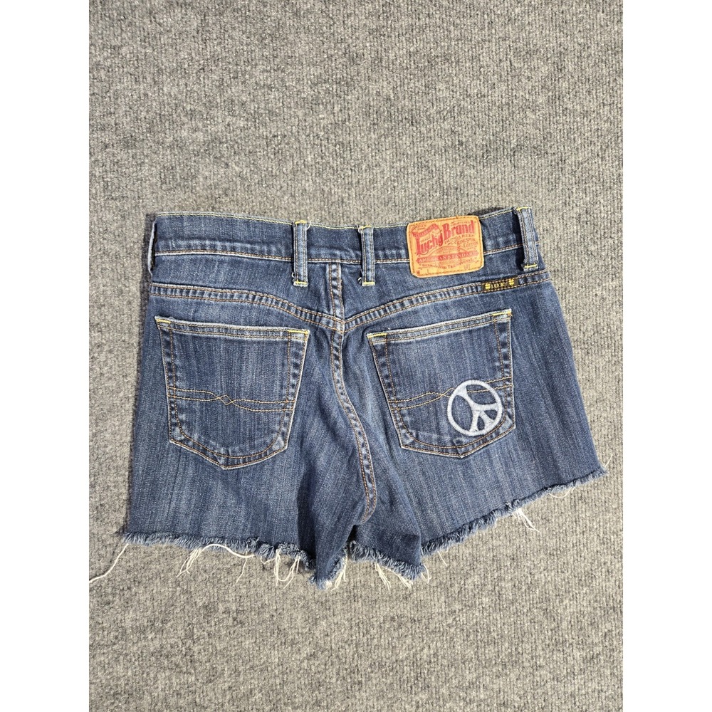 Lucky Brand Jeans Womens 6/28 Blue Easy Rider Denim Mid Rise Cut Off Shorts
